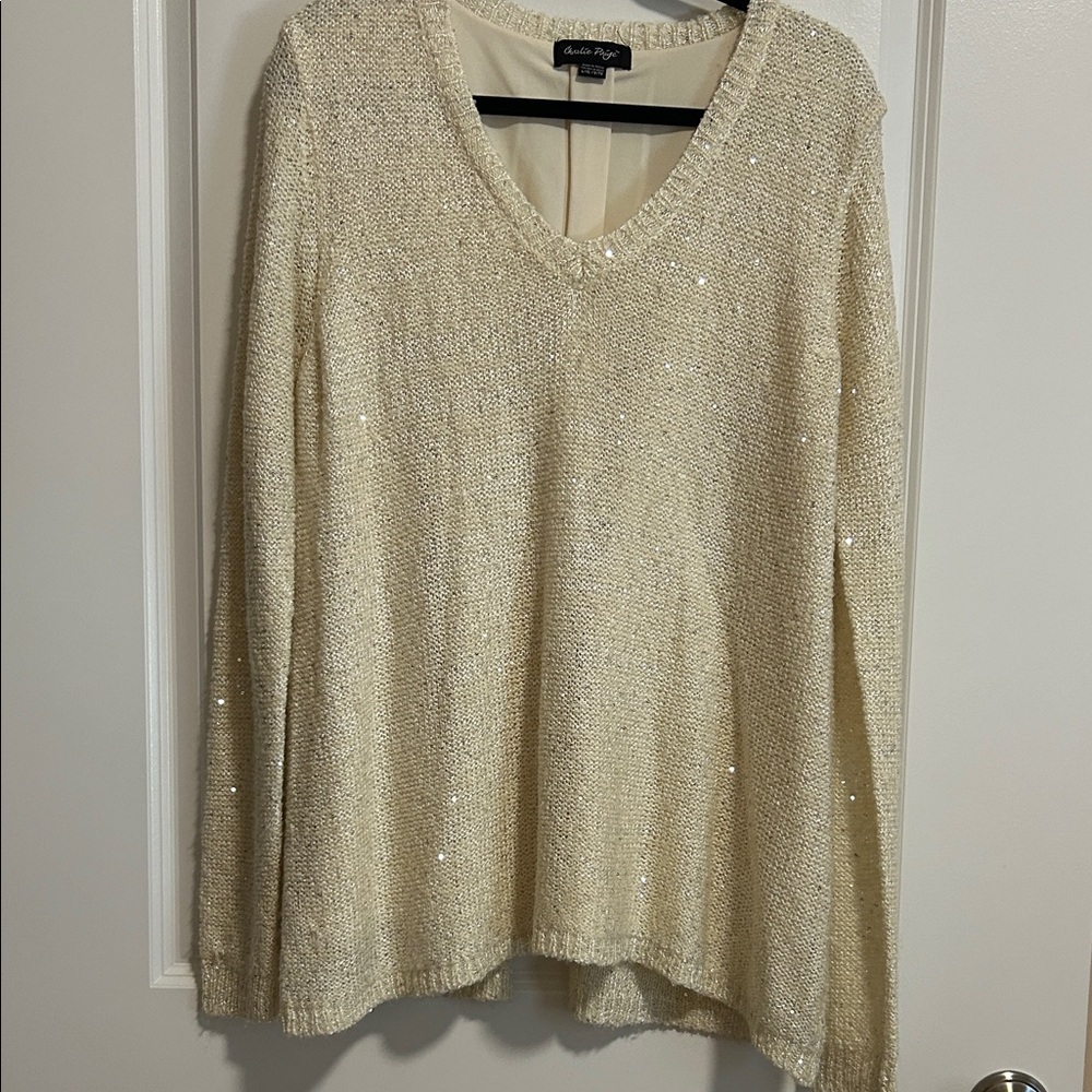 Charlie Paige Cream Knit Women's Top